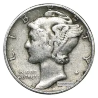 90% Silver Mercury Dime - 50-Coin Roll Avg Circ