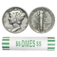 90% Silver Mercury Dime - 50-Coin Roll Avg Circ
