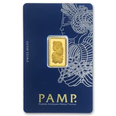 5 gram Gold PAMP Lady Fortuna VERISCAN™ Bar w/ Assay