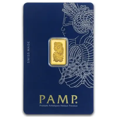 2.5 gram Gold PAMP Lady Fortuna VERISCAN™ Bar w/ Assay