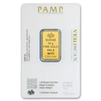 10 gram Gold PAMP Lady Fortuna VERISCAN™ Bar w/ Assay