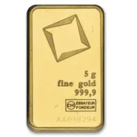 5 gram Gold Valcambi Bar w/ Assay
