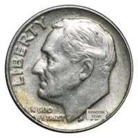 90% Silver Roosevelt Dimes - 50-Coin Roll Avg Circ