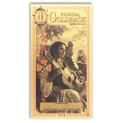 1 Florida Goldback – 24k Aurum Gold Foil Note
