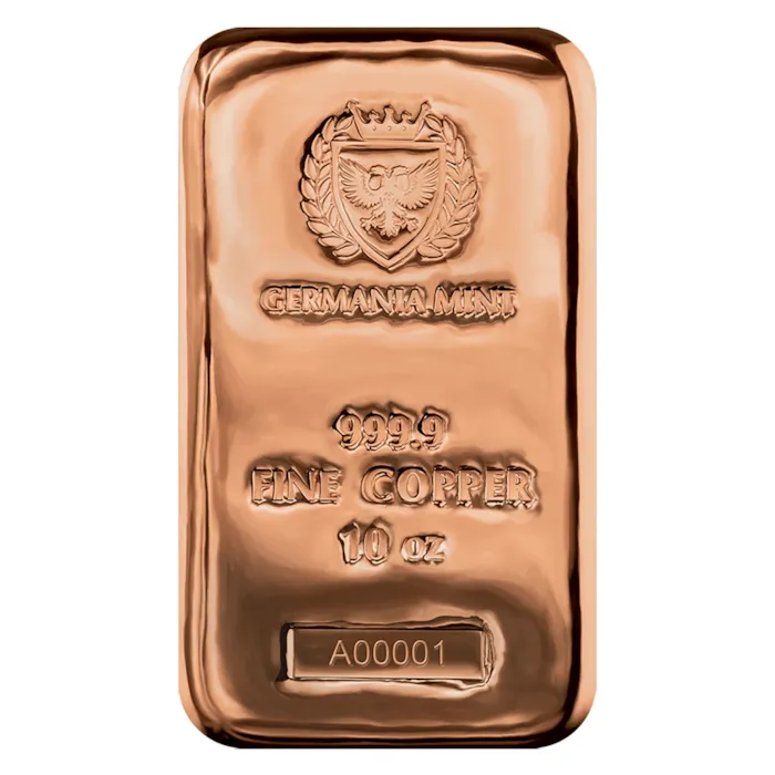 10 oz Copper Germania Mint Bar | Bullion.com 10 oz Copper Germania Mint Bar | Bullion.com