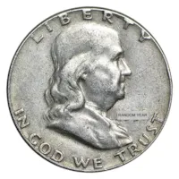 90% Silver Franklin Halves - $10 20-Coin Roll Avg Circ