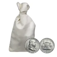 90% Silver Franklin Halves - $100 Face Value Bag Avg Circ