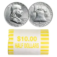 90% Silver Franklin Halves - $10 20-Coin Roll AU