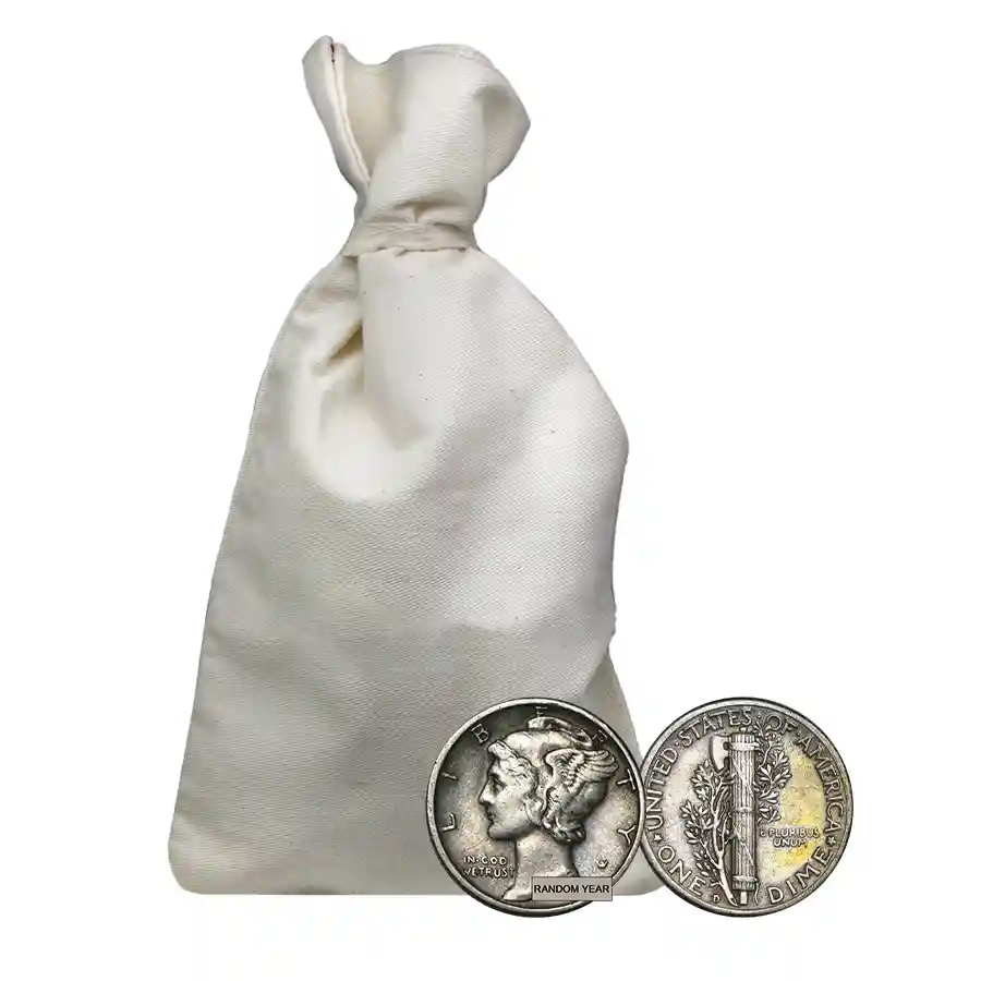 Buy 90% Silver Mercury Dime - $50 Face Value Bag Avg Circ