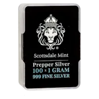 100 x 1 gram Scottsdale Mint Silver Bar - "Prepper Silver"