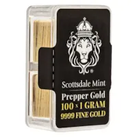 100 x 1 gram Scottsdale Mint Gold Bar - "Prepper Gold"