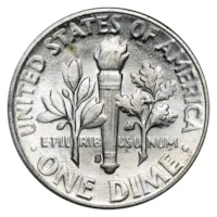 90% Silver Roosevelt Dimes - 50-Coin Roll Avg BU