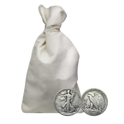 90% Silver Walking Liberty Halves - $50 Face Value Bag Avg Circ