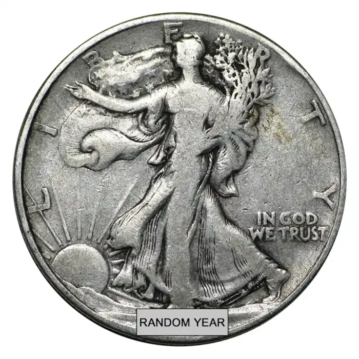 90% Silver Walking Liberty Halves - $100 Face Value Bag Avg Circ