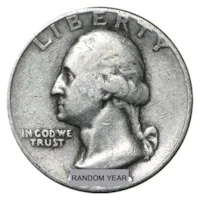 90% Silver Washington Quarters - 40-Coin Roll Avg Circ