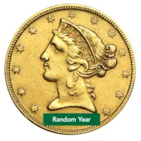 $5 Liberty Gold Half Eagle - Cleaned