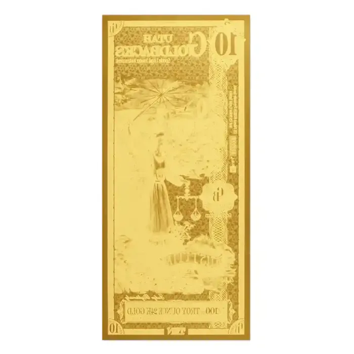 10 NEVADA Goldback 1/100 Oz 24K Pure Gold Aurum Gold Foil Note - IN STOCK - Foto 3