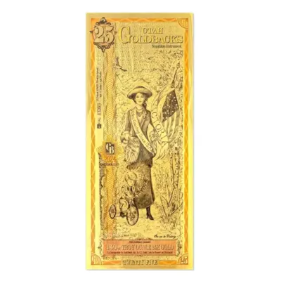 25 Utah Goldback – 24k Aurum Gold Foil Note
