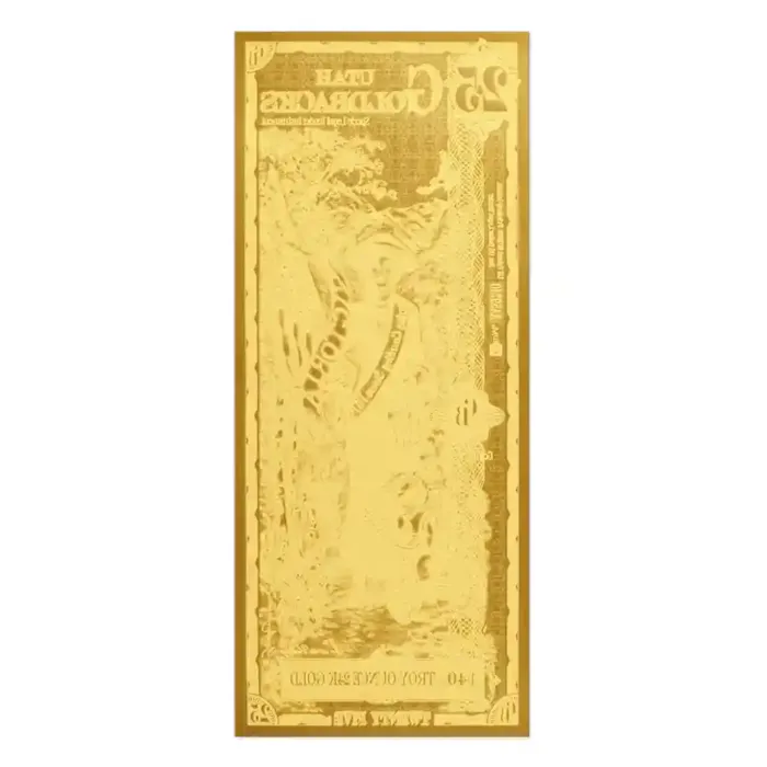 Lot Of 25 Wyoming Goldback Aurum Notes - 24K Gold Foil, 1/1000th