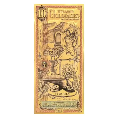 10 Wyoming Goldback – 24k Aurum Gold Foil Note

