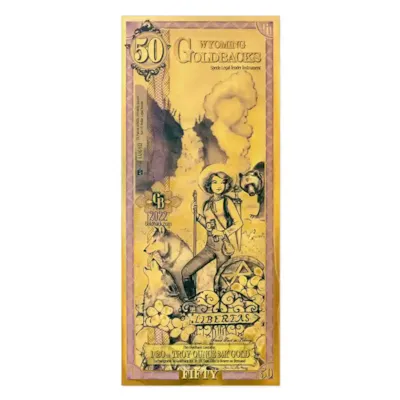 50 Wyoming Goldback – 24k Aurum Gold Foil Note
