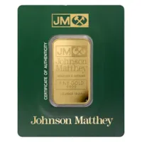1 oz Gold Bar - Johnson Matthey w/ Assay Card