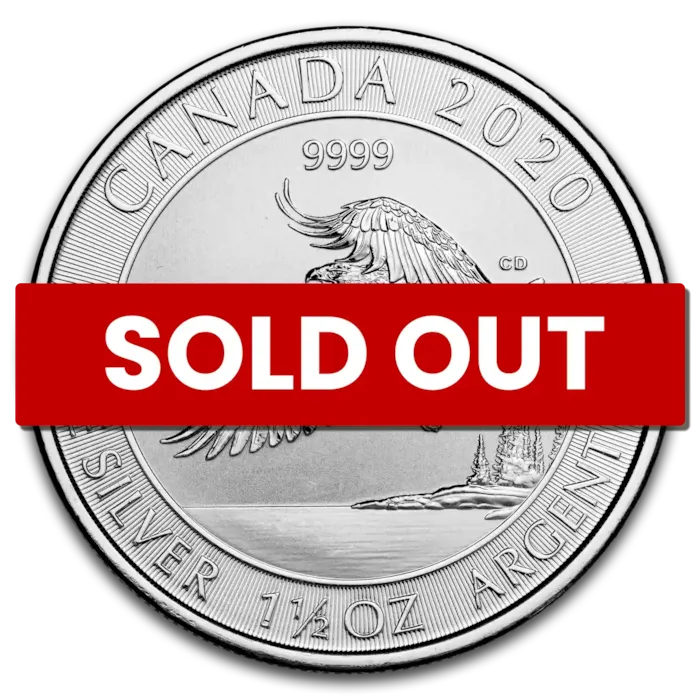 2020 Canada 1.5 oz Silver $8 Bald Eagle (BU) | Bullion.com