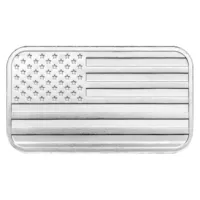 1 oz Silver American Flag Design Bar