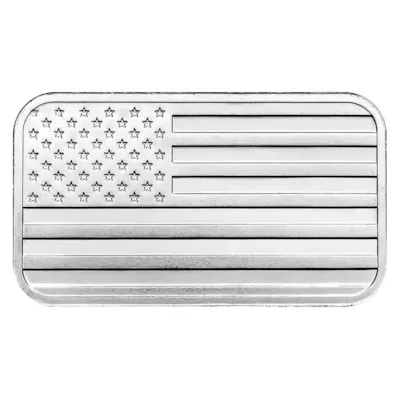 1 oz Silver American Flag Design Bar
