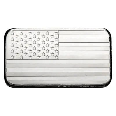 5 oz Silver American Flag Design Bar