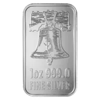 1 oz Silver Americana Liberty Bell Design Bar