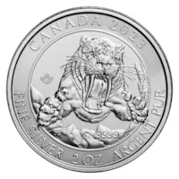 2023 2 oz Silver RCM Ice Age of Canada Smilodon Sabre-tooth Cat
