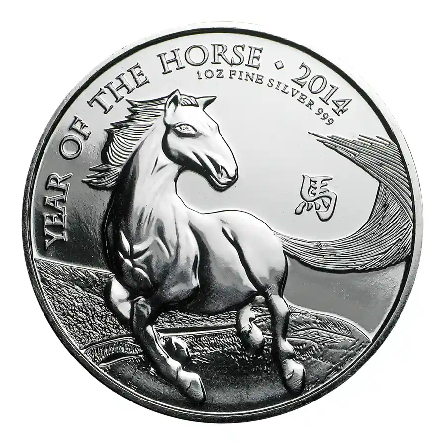 2014 Britsh 1 oz Silver Year of the Horse BU | Bullion.com
