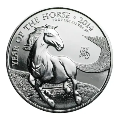 2014 Britsh 1 oz Silver Year of the Horse BU