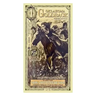 1 Oklahoma Goldback – 24k Aurum Gold Foil Note
