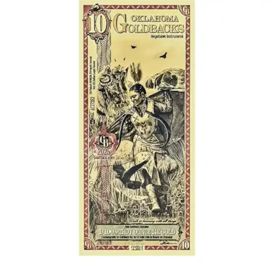 10 Oklahoma Goldback – 24k Aurum Gold Foil Note
