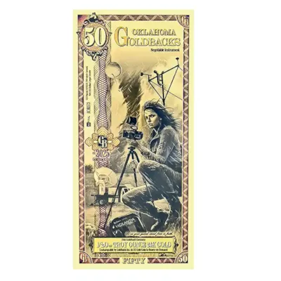 50 Oklahoma Goldback – 24k Aurum Gold Foil Note
