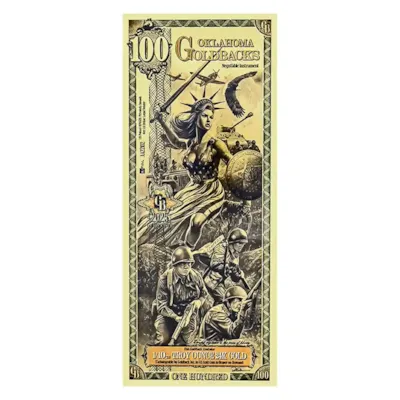 100 Oklahoma Goldback – 24k Aurum Gold Foil Note
