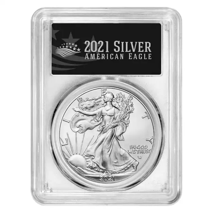 2021 American Silver Eagle (Type 2) MS-70 PCGS (FDI, Black Label