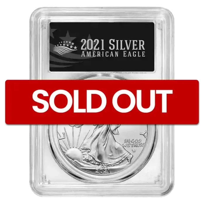 2021 American Silver Eagle (Type 2) MS-70 PCGS (FDI, Black Label