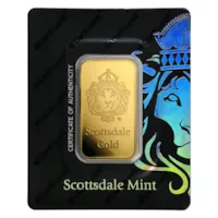1 oz Scottsdale Gold Bar - Certi-Lock® (Lion, Black Assay)