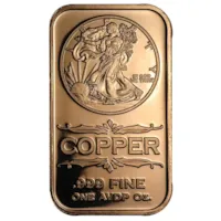 1 oz Copper Bar - Walking Liberty