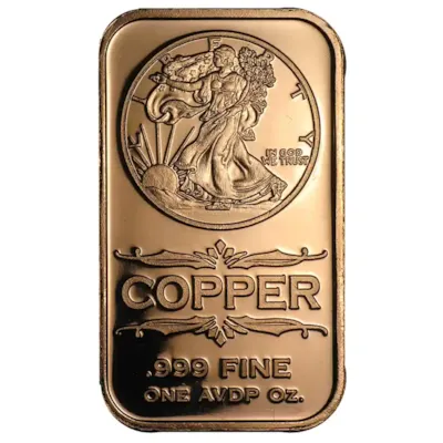 1 oz Copper Bar - Walking Liberty