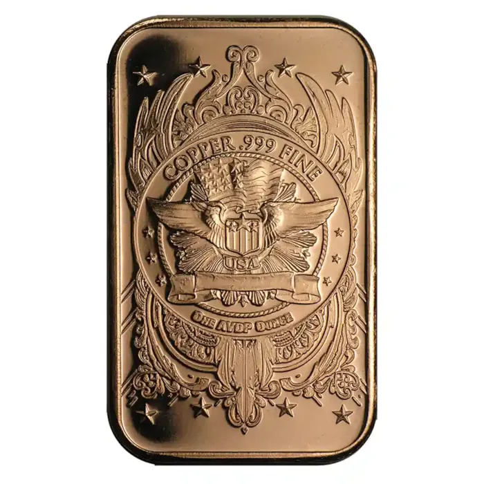 （訳あり！）インディアンヘッド　リバティ　純銅アートバー 1 oz Copper Bar - Liberty Head | Bullion.com