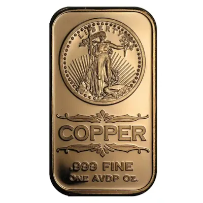 1 oz Copper Bar - Saint-Gaudens