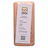 10 oz Copper Frontier Mint Bar