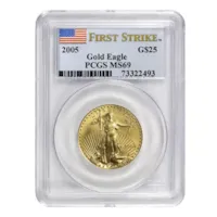 1/2 oz American Gold Eagle Coin MS-69 PCGS - Random Year