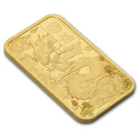 2025 1 oz Gold Bar – PAMP Good Luck Yellow Dragon w/Assay
