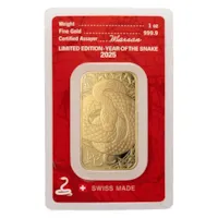 2025 1 oz Gold Bar - Argor-Heraeus Year of the Snake w/ Assay