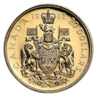 1967 Canada Gold $20 Confederation Coin BU/Proof (AGW .5288)